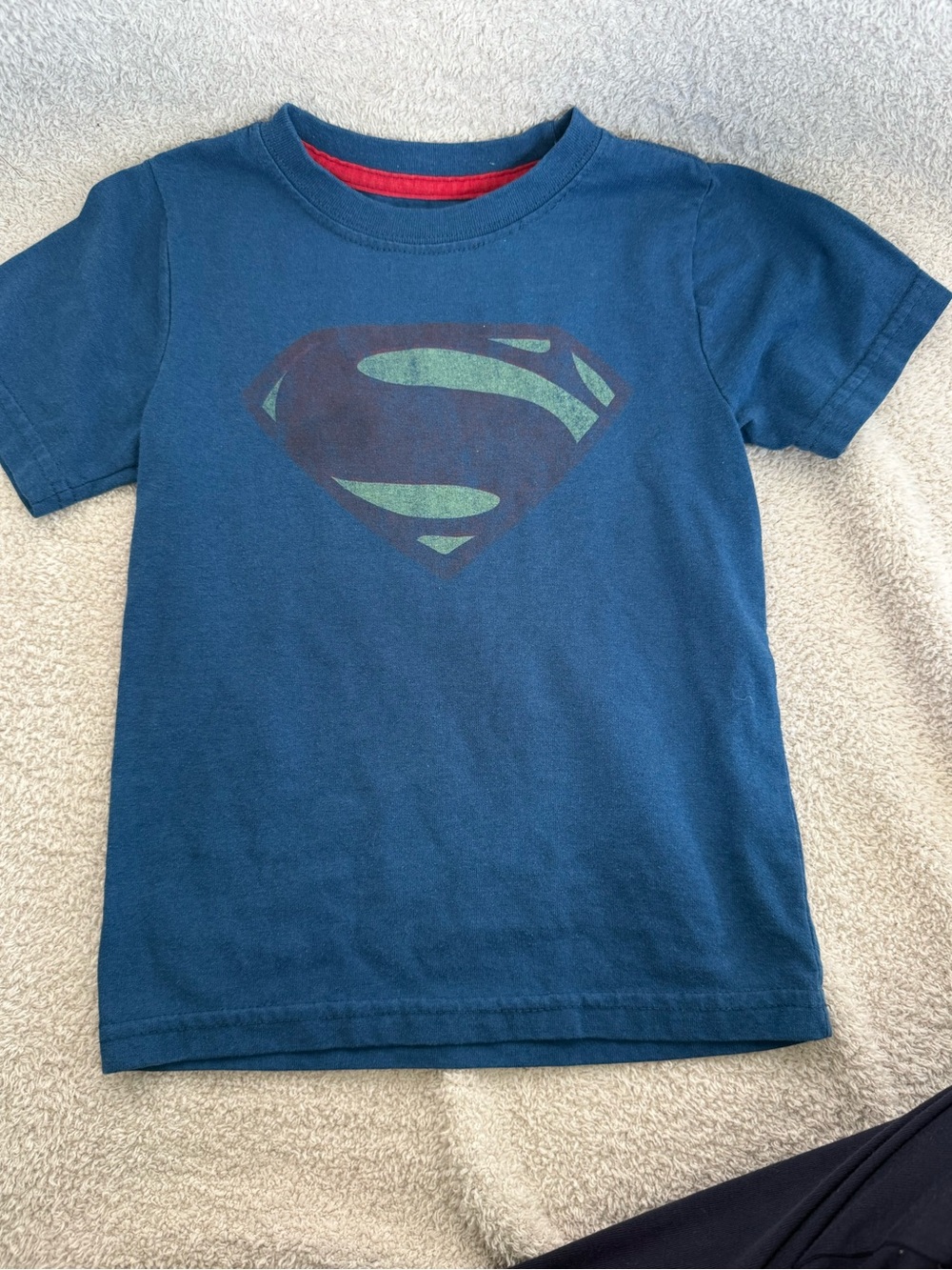 Boys Superman T-Shirt Size 4T Blue DC Comics Logo Tee